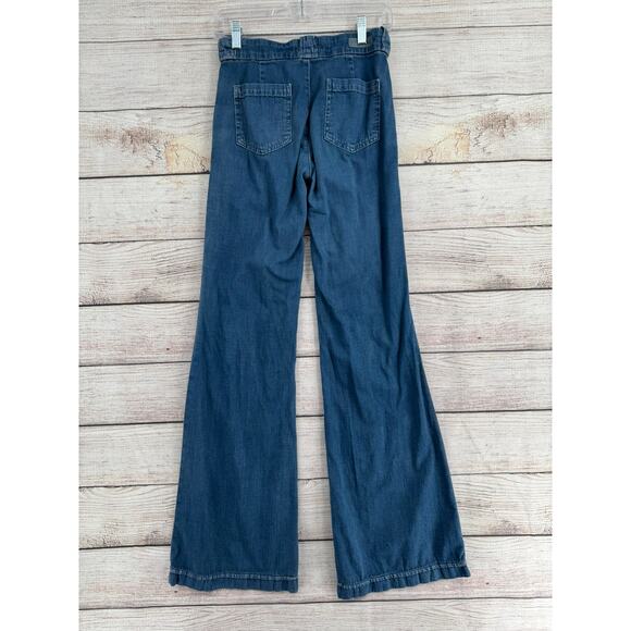AG Adriano Goldschmied The Carly Pintuck Wide Leg Jeans Womens 24 Blue - Picture 2 of 13